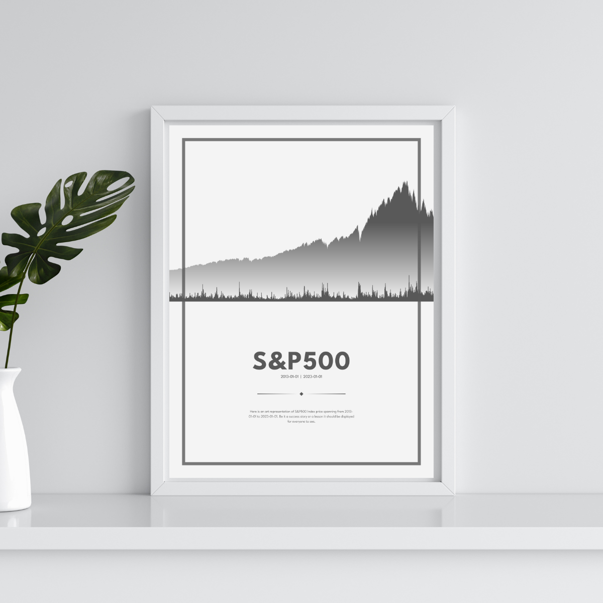 S&P500 trading poster hanging on wall