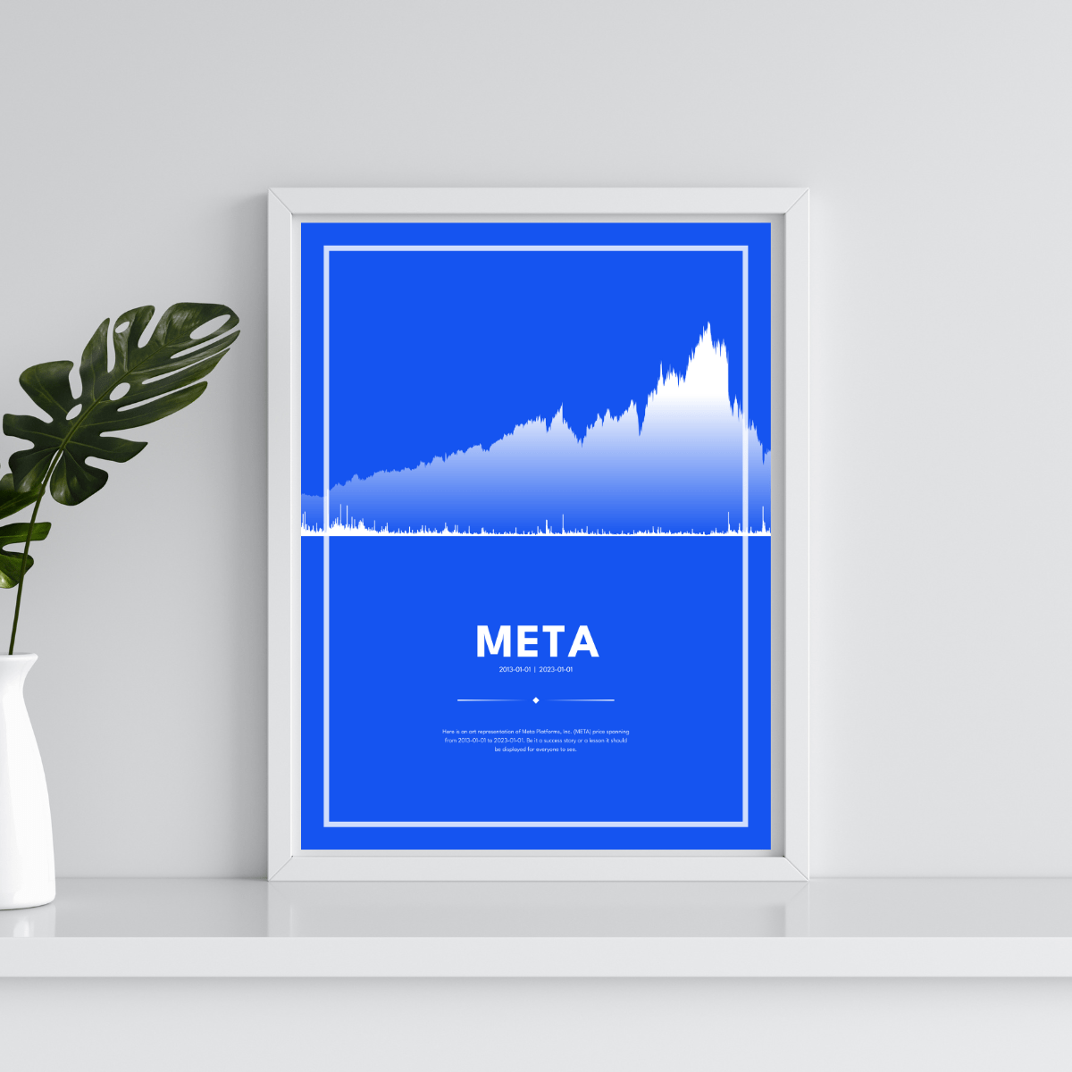 Meta Inc. (META) trading poster hanging on a wall